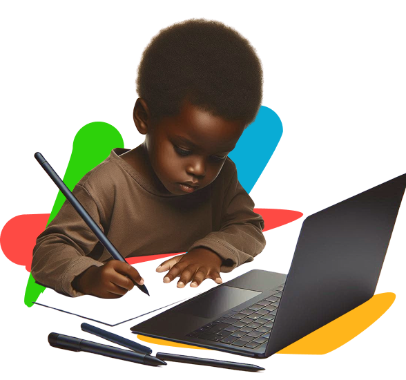 Child learning on a laptop